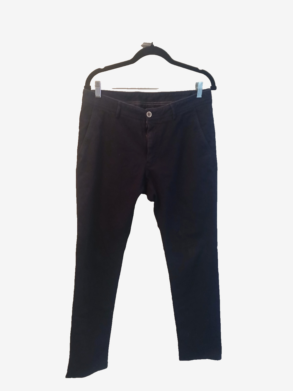 MASSIMO DUTTI NAVY SLIM FIT CHINO TROUSERS COTTON BLEND MADE IN PORTUGAL 32/32